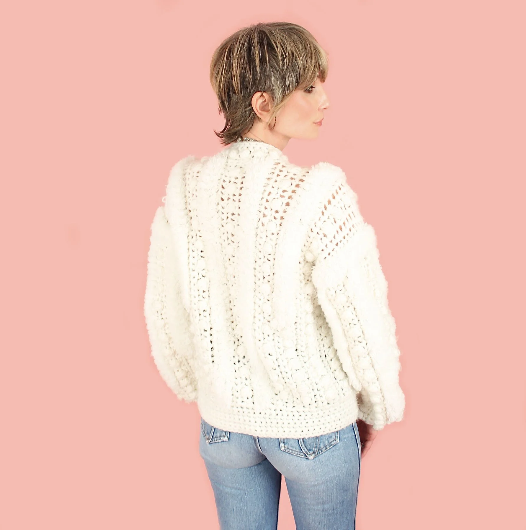 vintage shaggy knit cardigan 【公式通販】